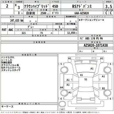 Toyota CROWN  с аукциона в Японии