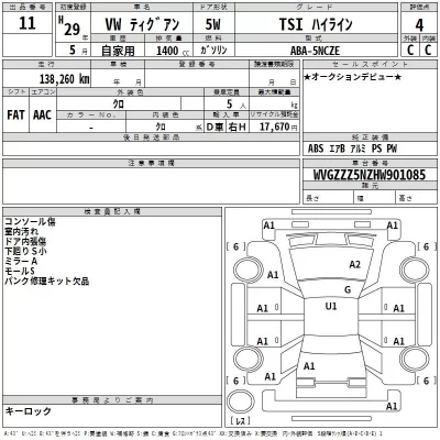 Volkswagen TIGUAN  с аукциона в Японии