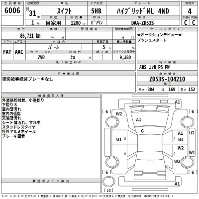 Suzuki SWIFT  с аукциона в Японии