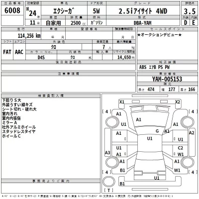 Subaru EXIGA  с аукциона в Японии