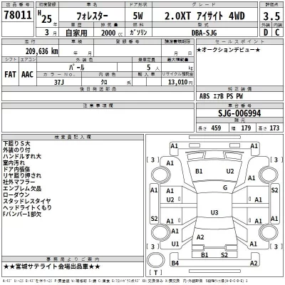 Subaru FORESTER  с аукциона в Японии