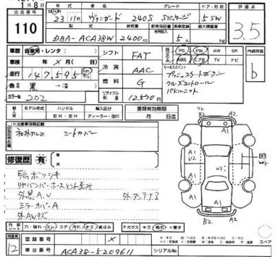 Toyota VANGUARD  с аукциона в Японии