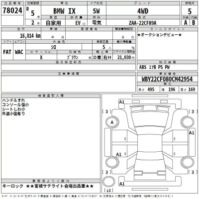BMW iX  с аукциона в Японии