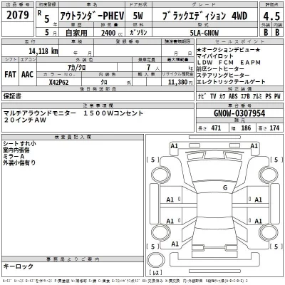 Mitsubishi OUTLANDER PHEV  с аукциона в Японии