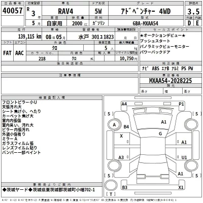 Toyota RAV4  с аукциона в Японии