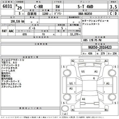 Toyota C-HR  с аукциона в Японии