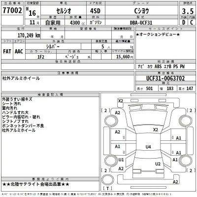 Toyota CELSIOR  с аукциона в Японии