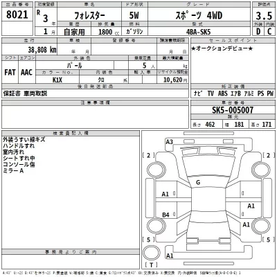 Subaru FORESTER  с аукциона в Японии
