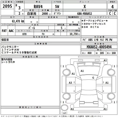 Toyota RAV4  с аукциона в Японии