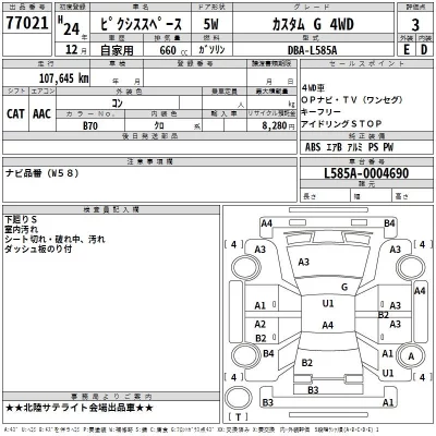 Toyota PIXIS SPACE  с аукциона в Японии