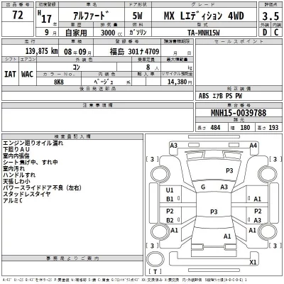 Toyota ALPHARD  с аукциона в Японии