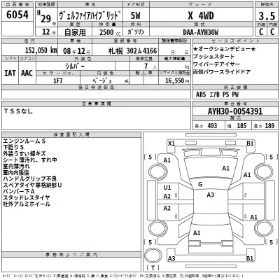 Toyota VELLFIRE  с аукциона в Японии