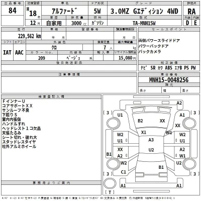 Toyota ALPHARD  с аукциона в Японии
