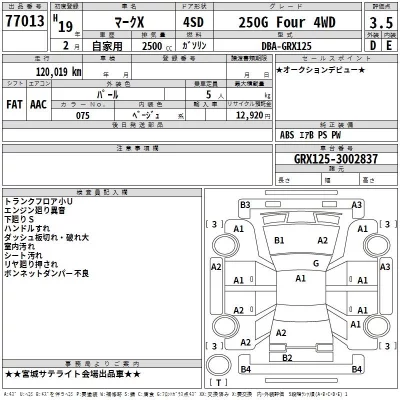 Toyota MARK X  с аукциона в Японии