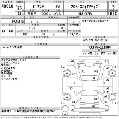 Mazda BIANTE  с аукциона в Японии