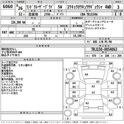Toyota LAND CRUISER PRADO  с аукциона в Японии
