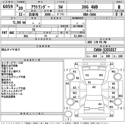 Mitsubishi OUTLANDER  с аукциона в Японии