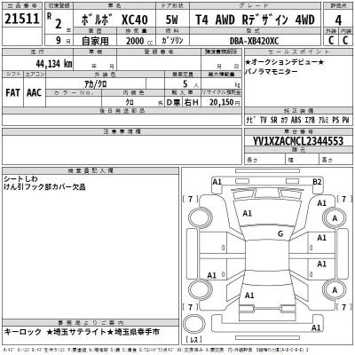 Volvo XC40  с аукциона в Японии