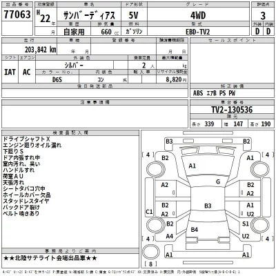 Subaru SAMBAR  с аукциона в Японии