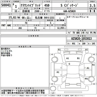Toyota CROWN  с аукциона в Японии