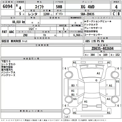 Suzuki SWIFT  с аукциона в Японии