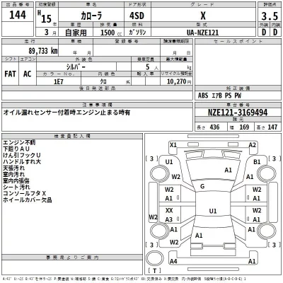 Toyota COROLLA  с аукциона в Японии