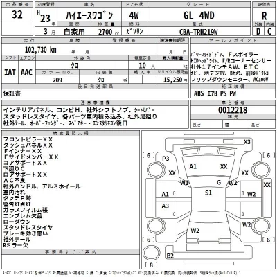 Toyota HIACE  с аукциона в Японии