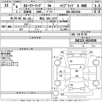Toyota COROLLA TOURING  с аукциона в Японии