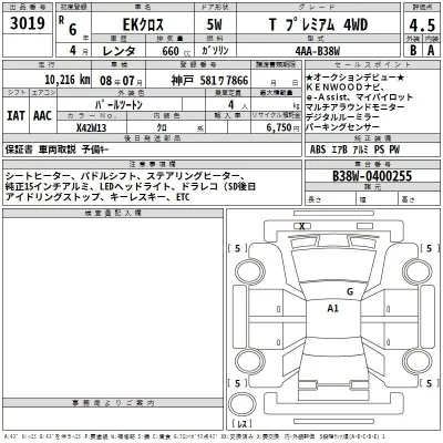 Mitsubishi EK X  с аукциона в Японии