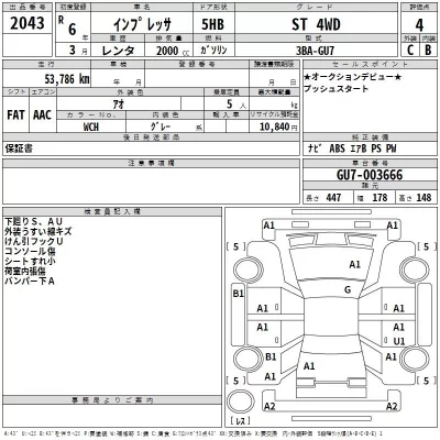 Subaru IMPREZA  с аукциона в Японии