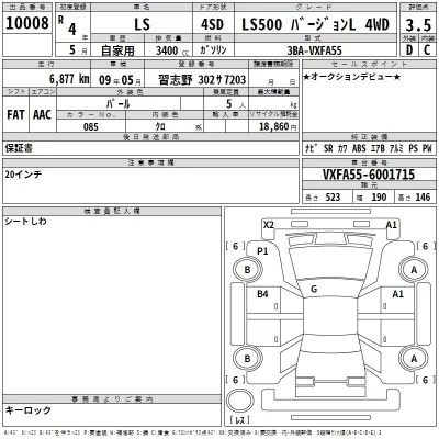 Lexus LS  с аукциона в Японии