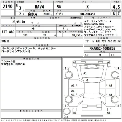 Toyota RAV4  с аукциона в Японии