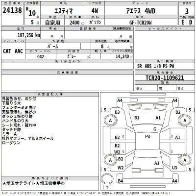 Toyota ESTIMA  с аукциона в Японии
