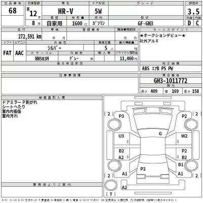 Honda HR-V  с аукциона в Японии