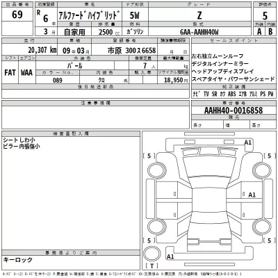 Toyota ALPHARD  с аукциона в Японии