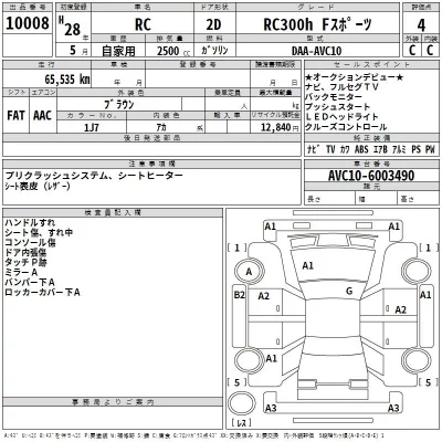 Lexus RC  с аукциона в Японии