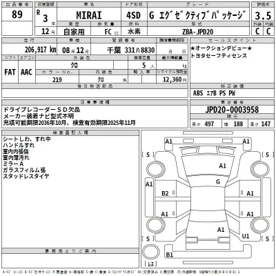 Toyota MIRAI  с аукциона в Японии