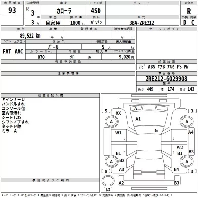 Toyota COROLLA  с аукциона в Японии
