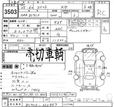 Suzuki SWIFT  с аукциона в Японии