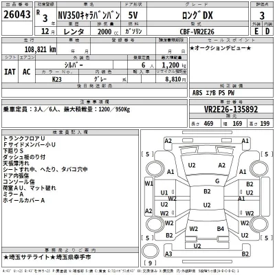Nissan CARAVAN VAN  с аукциона в Японии