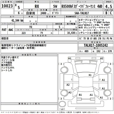 Lexus RX  с аукциона в Японии