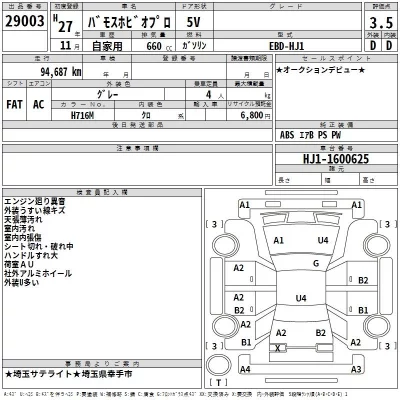 Honda VAMOS  с аукциона в Японии