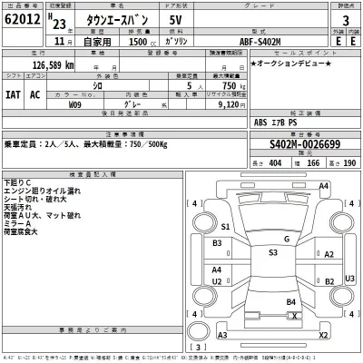 Toyota TOWN ACE VAN  с аукциона в Японии
