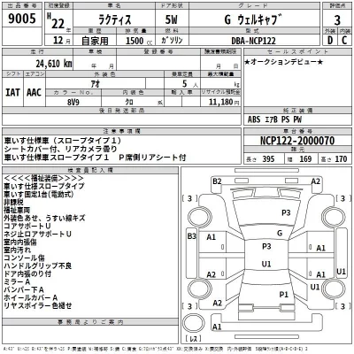 Toyota RACTIS  с аукциона в Японии