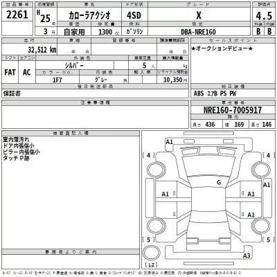 Toyota COROLLA AXIO  с аукциона в Японии