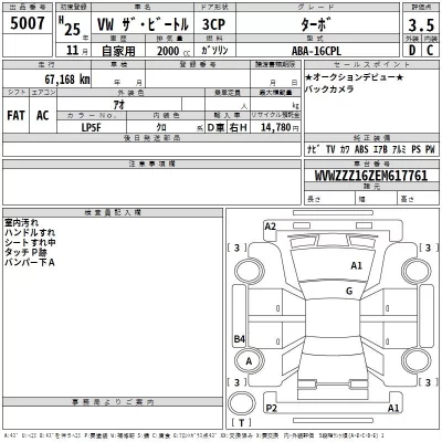Volkswagen THE BEETLE  с аукциона в Японии