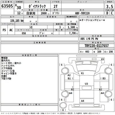 Toyota DYNA  с аукциона в Японии