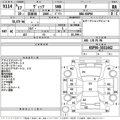 Toyota VITZ  с аукциона в Японии