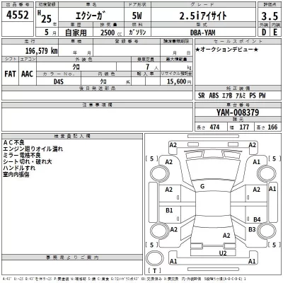 Subaru EXIGA  с аукциона в Японии