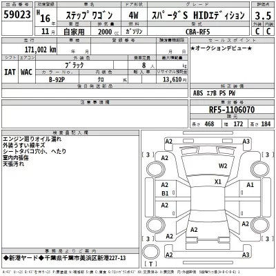Honda STEP WAGON  с аукциона в Японии